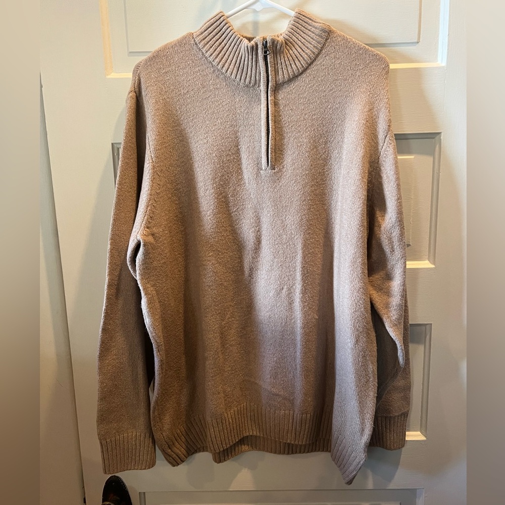 Place Men's Beige Zip-Up Sweater